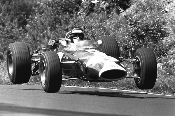 1967 German Grand Prix - Jackie Oliver: Jackie Oliver, 5th overall and 1st position in F2 Class, action