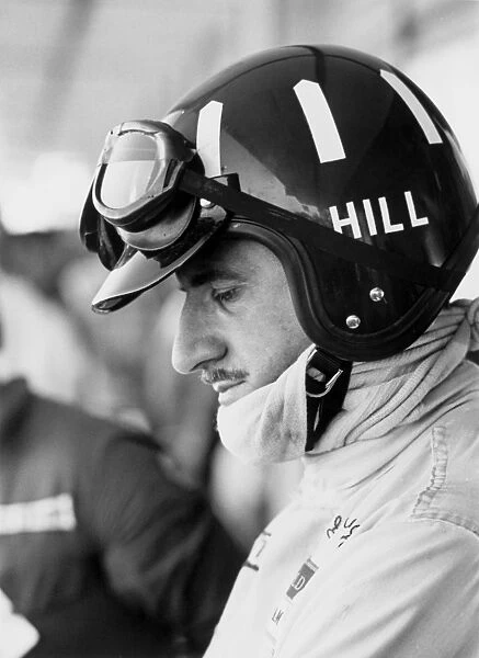 1968 South African Grand Prix - Graham Hill: Graham Hill, Lotus 49-Ford, 2nd position, portrait, helmet
