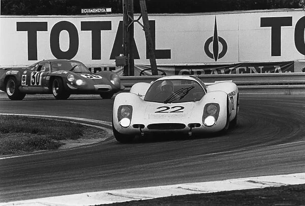 1969 Le Mans 24 hours: Rudi Lins  /  Willy Kauhsen, retired, leads Henri Grandsire  /  Jean-Claude Andruet, retired, action