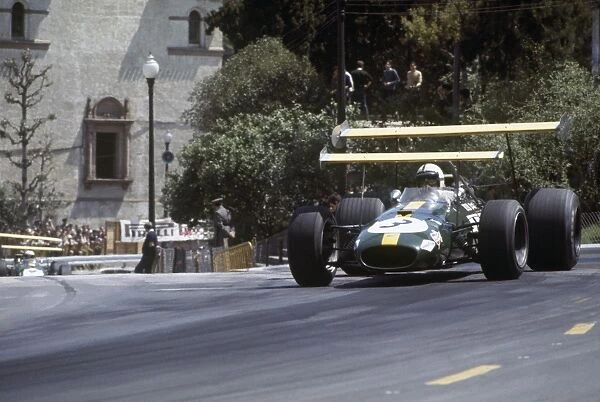1969 Spanish Grand Prix: Jack Brabham, Brabham BT26-Ford, retired, action