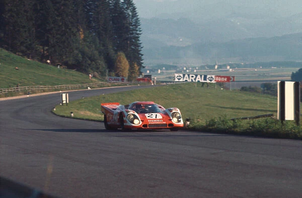1970 Osterreichring 1000 kms. Osterreichring, Zeltweg, Austria. 11th October 1970. Rd 10. Vic Elford  /  Richard Attwood (Porsche 917K0, 4th position, action. World Copyright: LAT Photographic. Ref: 70_OST1000_02)