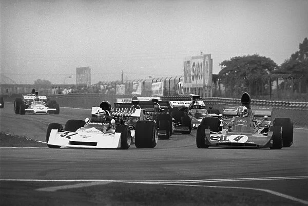 1973 British Grand Prix: Clay Regazzoni, 7th position leads Francois Cevert, 5th position, action