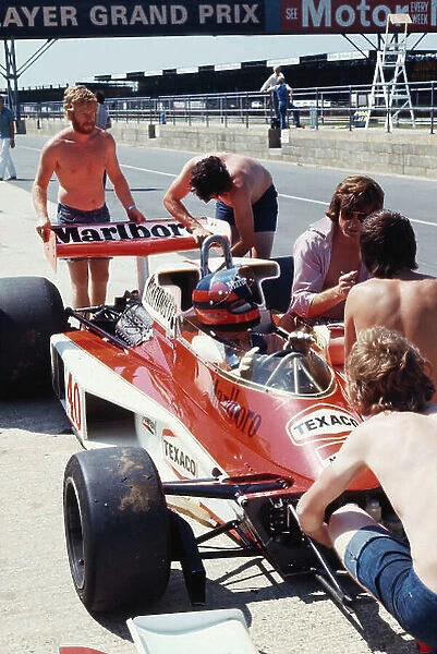 1977 British Grand Prix, Silverstone, England 14th-16th July 1977 Gilles Villeneuve, McLaren M23-Ford World Copyright LAT Photographic