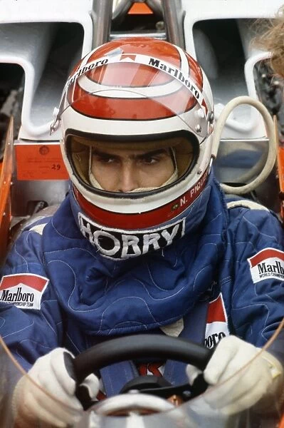1978 Dutch Grand Prix: Nelson Piquet, retired, helmets. portrait