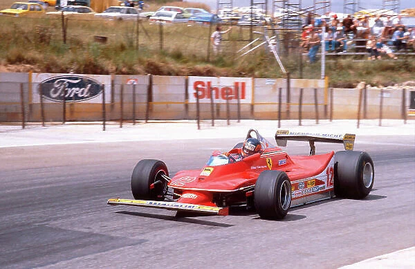 1979 South African Grand Prix. Kyalami, South Africa. 1-3 March 1979. Gilles Villeneuve (Ferrari 312T4) 1st position. Ref-79 SA 04. World Copyright - LAT Photographic