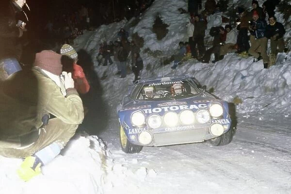 1979 World Rally Championship. Monte Carlo Rally, Monaco. 20-26 January 1979. Bernard Darniche / Alain Mahe (Lancia Stratos), 1st position. World Copyright: LAT Photographic Ref: 35mm transparency 79RALLY01