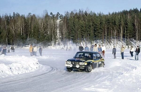 1979 World Rally Championship. Swedish Rally, Sweden. 16-18 February 1979. Stig Blomqvist / Bjorn Cederberg (SAAB 99 Turbo), 1st position. World Copyright: LAT Photographic Ref: 35mm transparency 79RALLY17