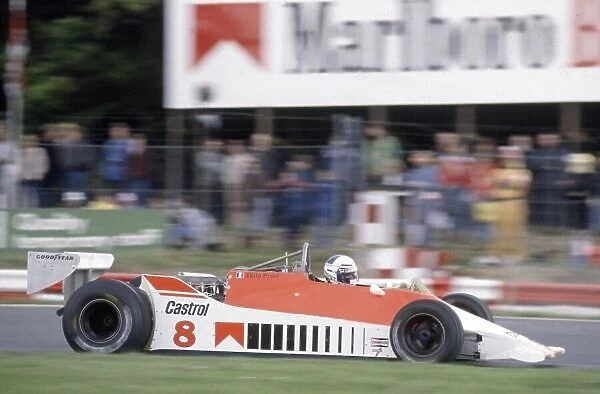 1980 British Grand Prix. Brands Hatch, Great Britain. 11-13 July 1980. Alain Prost (McLaren M29C-Ford Cosworth), 6th position. World Copyright: LAT Photographic Ref: 35mm transparency 80GB18