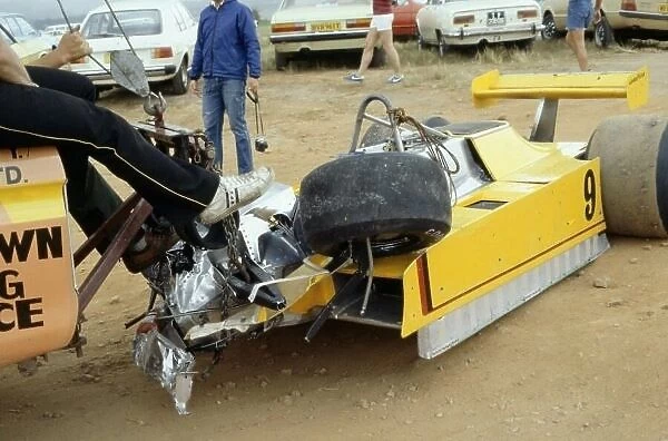 1980 South African Grand Prix. Kyalami, South Africa. 28 February-1 March 1980. Marc Surer (ATS D4-Ford Cosworth), qualifying accident. World Copyright: LAT Photographic Ref: 35mm transparency 80SA01