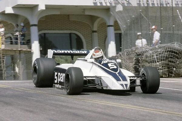 1980 United States Grand Prix West. Long Beach, California, USA. 28-30 March 1980. Nelson Piquet (Brabham BT49-Ford Cosworth), 1st position. World Copyright: LAT Photographic Ref: 35mm transparency 80LB05