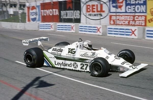 1980 United States Grand Prix West. Long Beach, California, USA. 28-30 March 1980. Alan Jones (Williams FW07B-Ford Cosworth), retired. World Copyright: LAT Photographic Ref: 35mm transparency 80LB26