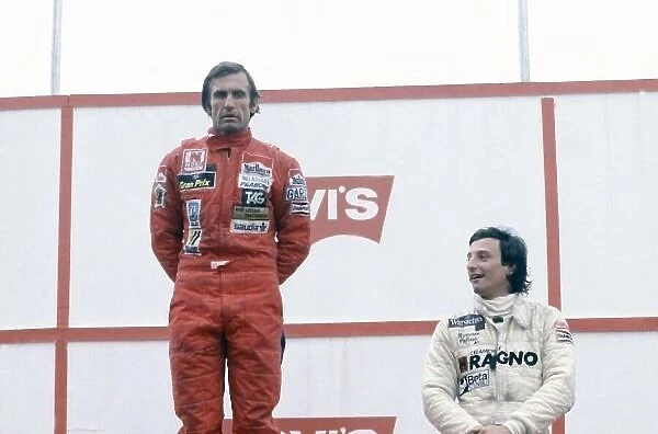 1981 Brazilian Grand Prix. Jacarepagua, Rio de Janeiro, Brazil. 27-29 March 1981. Carlos Reutemann (Williams FW07C-Ford Cosworth), 1st position, and Riccardo Patrese (Arrows A3-Ford Cosworth), 3rd position