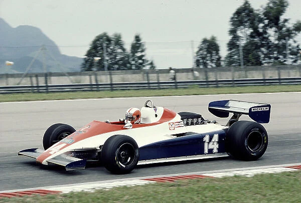 1981 Brazilian Grand Prix. Jacarepagua, Rio de Janeiro, Brazil. 27-29 March 1981. Marc Surer (Ensign N180B Ford) 4th position. Ref-81 BRA 22. World Copyright - LAT Photographic