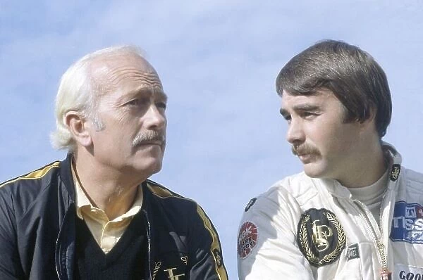 1981 Canadian Grand Prix. Montreal, Canada. 25-27 September 1981. Colin Chapman and Nigel Mansell (Lotus 87-Ford Cosworth). Portrait. World Copyright: LAT Photographic Ref: 35mm transparency 81CAN14