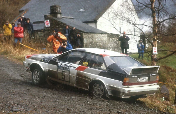 1981 FIA World Rally Championship. Lombard RAC Rally, United Kingdom. 22-25 November 1981. Hannu Mikkola / Arne Hertz (Audi Quattro) 1st position. Ref-81 RAC 03. World Copyright - LAT Photographic