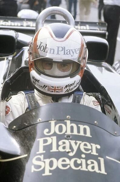 1981 Italian Grand Prix Monza, Italy. 11-13 September 1981. Nigel Mansell (Lotus 87-Ford Cosworth), retired, portrait, helmet. Ref - 81ITA15. World Copyright - LAT Photographic