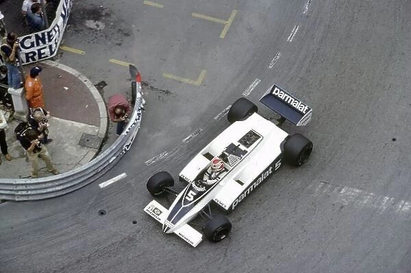 1981 Monaco Grand Prix. Monte Carlo, Monaco. 28-31 May 1981. Nelson Piquet (Brabham BT49C-Ford Cosworth), retired. World Copyright: LAT Photographic Ref: 35mm transparency 81MON64