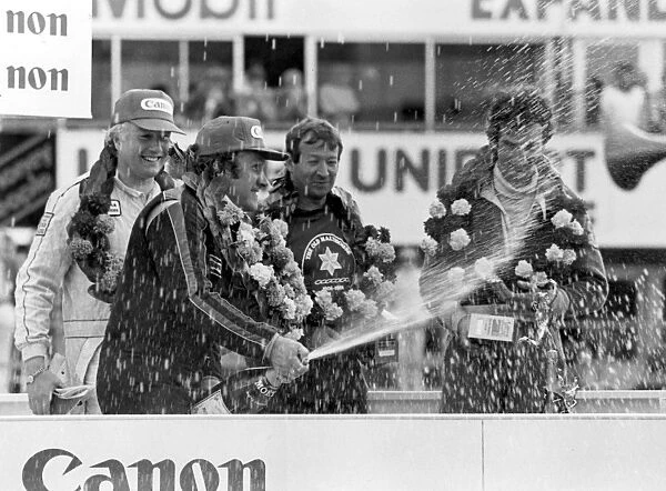 1981 Tourist Trophy: Tom Walkinshaw and Chuck Nicholson - left on the podium after victory