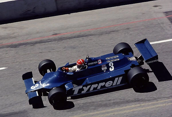 1981 United States Grand Prix West. Long Beach, California, USA. 13-15 March 1981. Eddie Cheever (Tyrrell 010 Ford) 5th position. Ref-81 LB 46. World Copyright - LAT Photographic