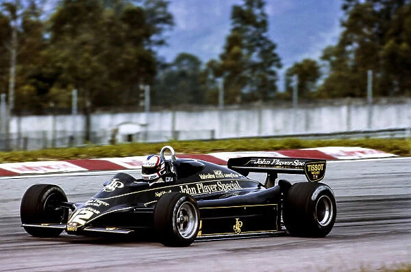 1982 Brazilian Grand Prix. Rio de Janeiro, Brazil. 19-21 March 1982. Nigel Mansell (Lotus 91-Ford), 3rd position, action. World Copyright: LAT Photographic