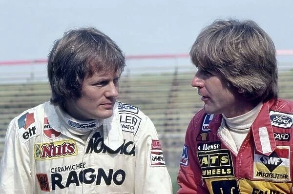 1982 Dutch Grand Prix. Zandvoort, Holland. 1-3 July 1982. Marc Surer (Arrows A4-Ford Cosworth) and Manfred Winkelhock (ATS D5-Ford Cosworth). Portrait. World Copyright: LAT Photographic Ref: 35mm transparency 82HOL46