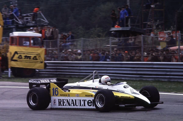 1982 SAN MARINO GP. Renaults Rene Arnoux secures Pole Position at Imola