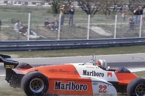 1982 San Marino Grand Prix. Imola, Italy. 23-25 April 1982. Andrea de Cesaris (Alfa Romeo 182), retired. Spun, accident. World Copyright: LAT Photographic Ref: 35mm transparency 82SM44