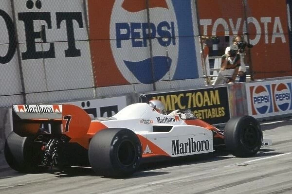 1982 United States Grand Prix West. Long Beach, California, USA. 2-4 April 1982. John Watson (McLaren MP4 / 1B-Ford Cosworth), 6th position. World Copyright: LAT Photographic Ref: 35mm transparency 82LB41