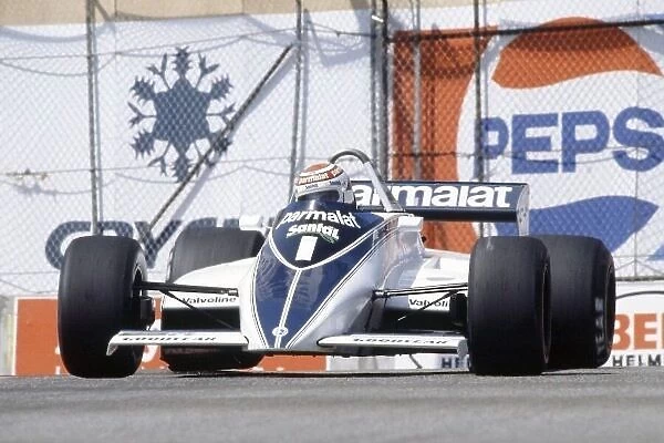 1982 United States Grand Prix West. Long Beach, California, USA. 2-4 April 1982. Nelson Piquet (Brabham BT49D-Ford Cosworth), retired. World Copyright: LAT Photographic Ref: 35mm transparency 82LB21