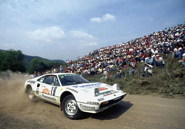 1982 World Rally Championship. Sanremo Rally, Italy. 3rd - 8th October 1982. Rd 10. Tonino Tognana  /  Massimo De Antoni (Ferrari 308 GTB), retired, action. World Copyright: LAT Photographic