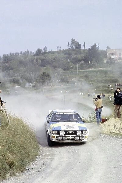 1982 World Rally Championship. Sanremo Rally, Italy. 3-8 October 1982. Stig Blomqvist / Bjorn Cederberg (Audi Quattro), 1st position. World Copyright: LAT Photographic Ref: 35mm transparency 82RALLY08