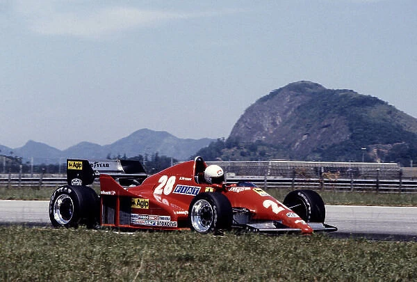 1983 Brazilian Grand Prix. Jacarepagua, Rio de Janeiro, Brazil. 11-13 March 1983. Rene Arnoux (Ferrari 126C2B) 10th position. Ref-83 BRA 18. World Copyright - LAT Photographic