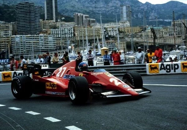 1983 MONACO GP. Ferraris Patrick Tambay finishes 4th behind winner Keke Rosberg