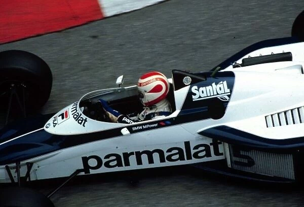 1983 MONACO GP. Nelson Piquet drives his Brabham BMW Turbo to 2nd position in Monaco