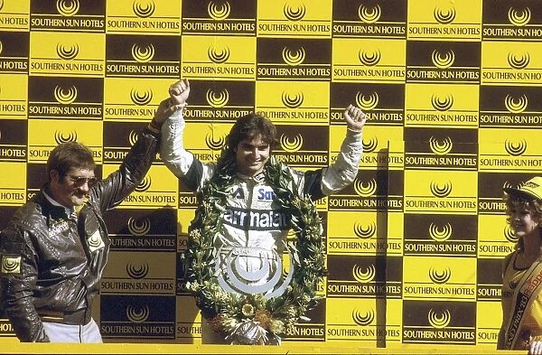 1983 South African Grand Prix: Nelson Piquet 3rd position, podium