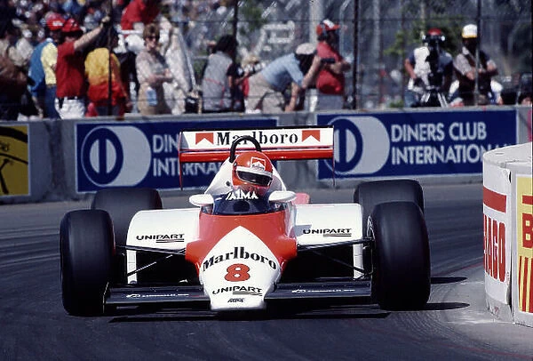 1983 United States Grand Prix West. Long Beach, California, USA. 25-27 March 1983. Niki Lauda (McLaren MP4 / 1C Ford) 2nd position. Ref-83 LB 41. World Copyright - LAT Photographic