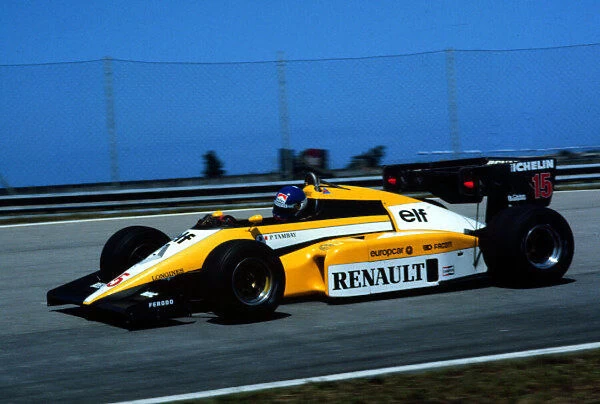 1984 BRAZILIAN GP. Patrick Tambay, Renault, finishes 5th in Jacarepagua. Photo: LAT