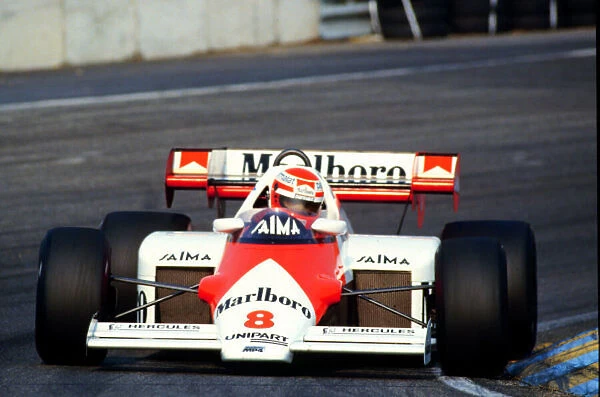 1984 DUTCH GP. Niki Lauda, McLaren, finishes 2nd at Zandvoort behind team mate Alain