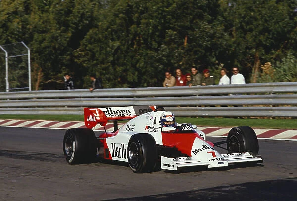 1984 Portuguese Grand Prix. Estoril, Portugal. 19-21 October 1984. Alain Prost (McLaren MP4 / 2 TAG Porsche) 1st position. Ref-84 POR 31. World Copyright - LAT Photographic