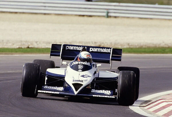 1984 Portuguese Grand Prix. Estoril, Portugal. 19-21 October 1984. Manfred Winkelhock (Brabham BT53 BMW) 10th position. Ref-84 POR 38. World Copyright - LAT Photographic