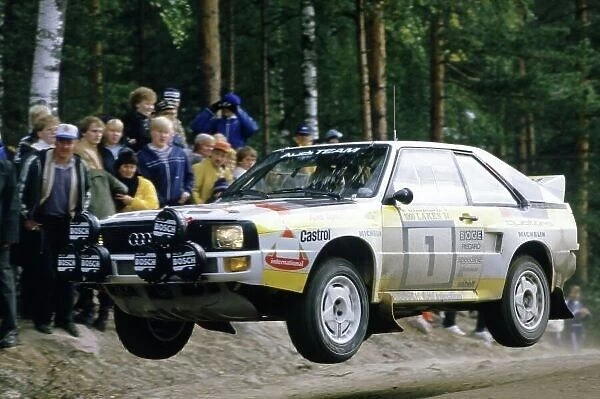 1984 World Rally Championship. 1000 Lakes Rally, Finland. 26-28 August 1984. Hannu Mikkola / Arne Hertz (Audi Sport Quattro), retired. World Copyright: LAT Photographic Ref: 35mm transparency 84RALLY16