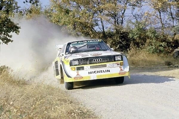 1985 World Rally Championship. Sanremo Rally, Italy. 29 September-4 October 1985. Walter Rohrl / Christian Geistdorfer (Audi Sport Quattro E2), 1st position. World Copyright: LAT Photographic Ref: 35mm transparency 85RALLY09