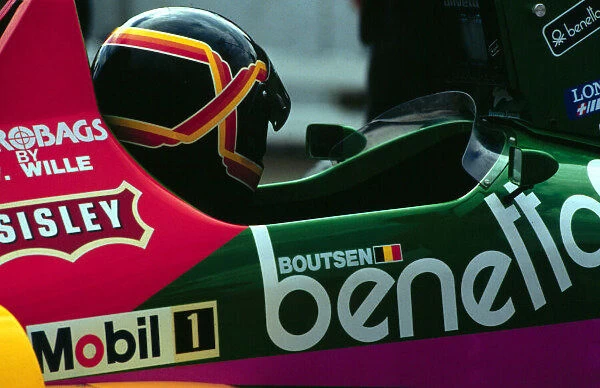 1987 AUSTRIAN GP. Thierry Boutsen, Benetton Ford, finishes 4th at the Osterreichring