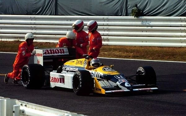 1987 JAPANESE GP. Nelson Piquet fails to finish the race in Suzuka