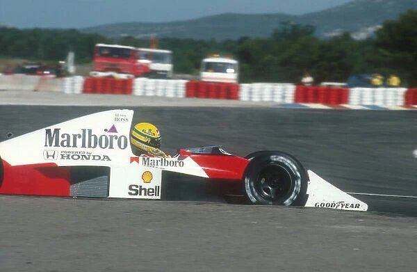 1990 French Grand Prix. Paul Ricard, Le Castellet, France. 6-8 July 1990. Ayrton Senna (McLaren MP4 / 5B Honda) 3rd position. Ref-90 FRA 21. World Copyright - LAT Photographic