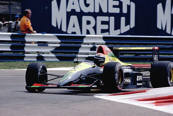 1990 Italian Grand Prix. Monza, Italy. 7-9 September 1990. Eric Bernard (Larrousse / Lola 90 Lamborghini). Ref-90 ITA 23. World Copyright - LAT Photographic