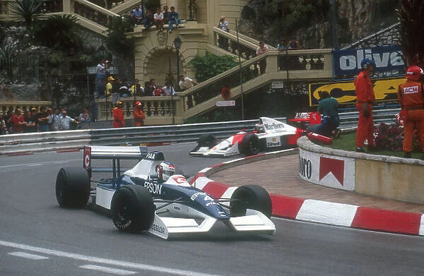 1990 Monaco Grand Prix. Monte Carlo, Monaco. 25-27 May 1990. Jean Alesi (Tyrrell 019 Ford) 2nd position at Loews Hairpin, closely followed by Gerhard Berger (McLaren MP4 / 5B Honda) 3rd position. Ref-90 MON 21. World Copyright - LAT Photographic
