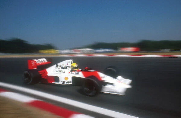 1990 Portuguese Grand Prix. Estoril, Portugal. 21-23 September 1990. Ayrton Senna (McLaren MP4 / 5B Honda) 2nd position. Ref-90 POR 05. World Copyright - LAT Photographic
