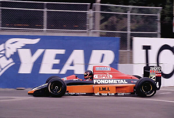 1990 United States Grand Prix. Phoenix, Arizona, USA. 9-11 March 1990. Olivier Grouillard (Osella FA1M Ford). Ref-90 USA 56. World Copyright - LAT Photographic
