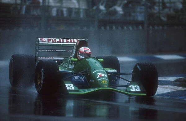 1991 Australian Grand Prix. Adelaide, Australia. 1-3 November 1991. Andrea de Cesaris (Jordan 191 Ford) 8th position. Ref-91 AUS 11. World Copyright - LAT Photographic